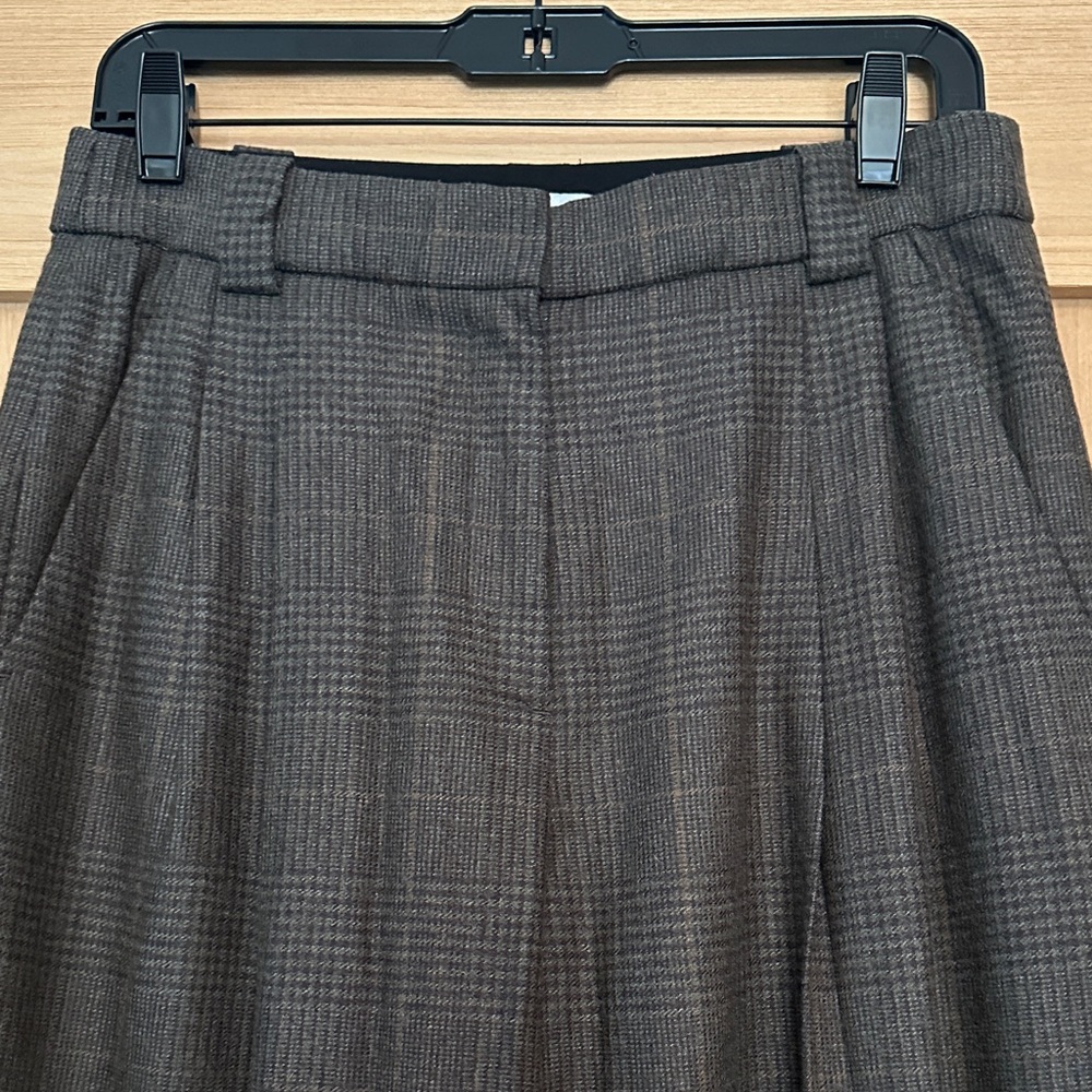NEW A.L.C. Franklin Wool-Blend Tailored Trousers – Charcoal Plaid – Size 4 - Picture 7 of 13